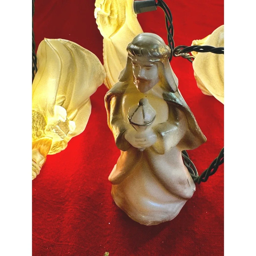 Vintage Nativity Three Wise Men Christmas String Lights Blow Mold Style Set
